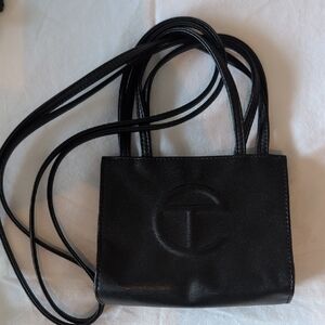 Telfar Shiny Black Mini Bag with Dust Bag
